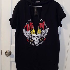 FASHION NOVA Black Hoodie Dress; NWT